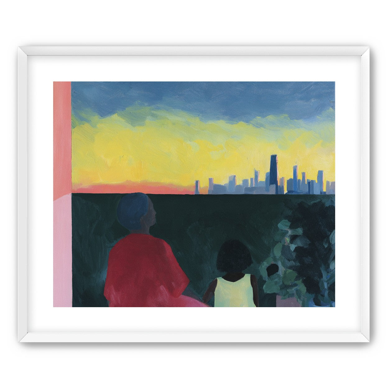 Yellow sky over the skyline