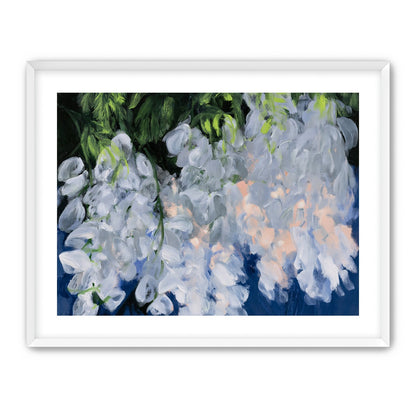 White blooms in blue shade
