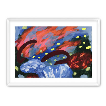 Layered brushstrokes with yellow ovals