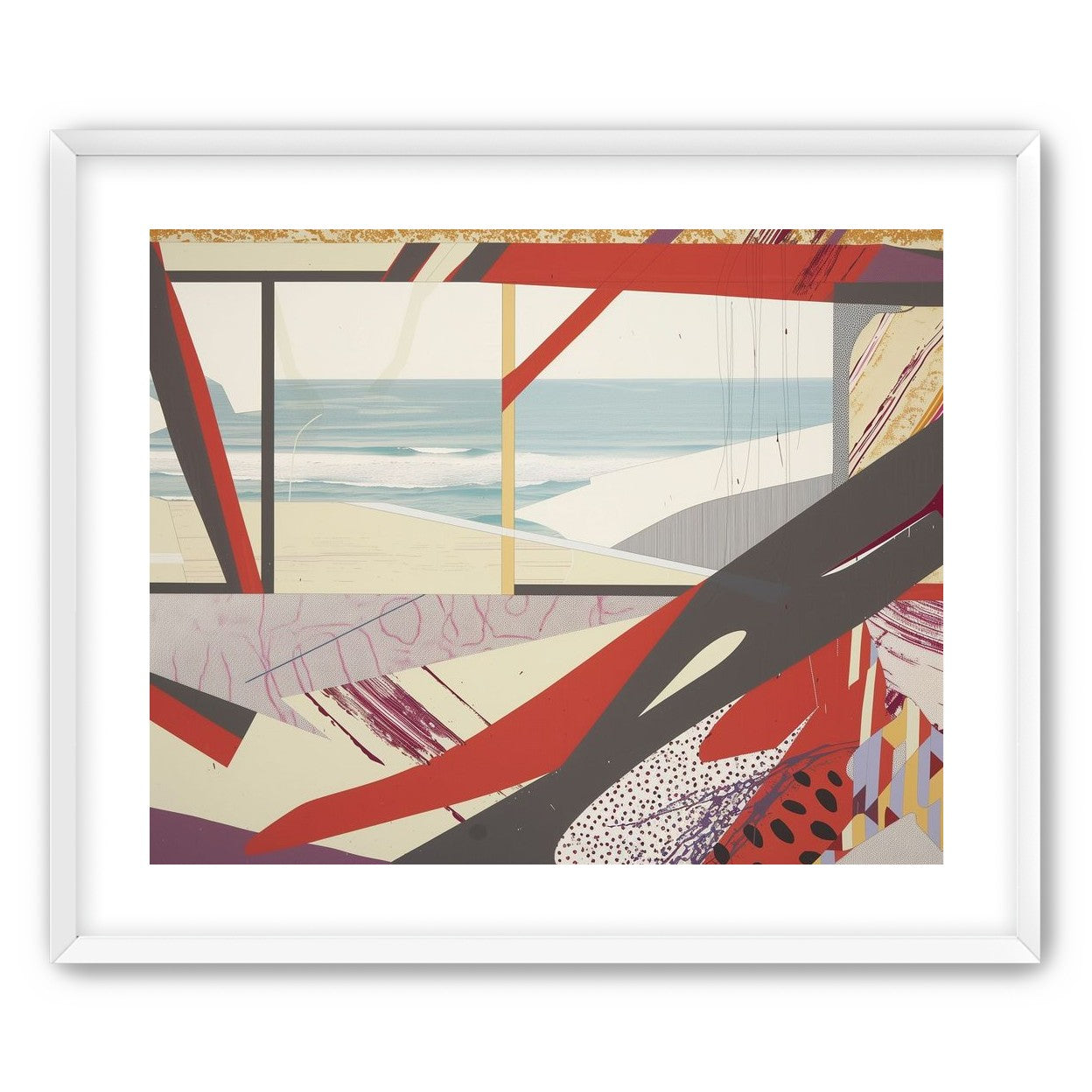 Beach horizon within angled bands
