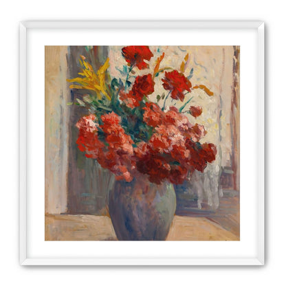 Flowers within a tall vase