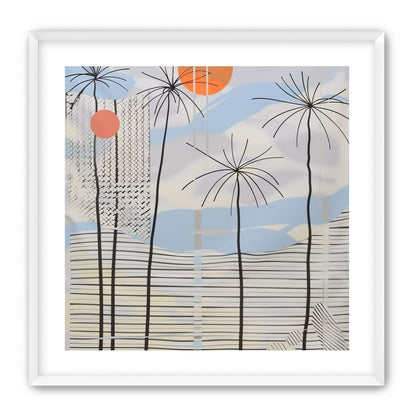 Two suns over striped hills