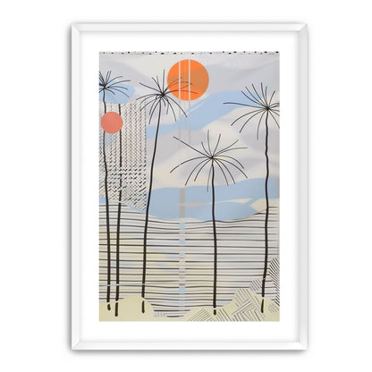 Two suns over striped hills