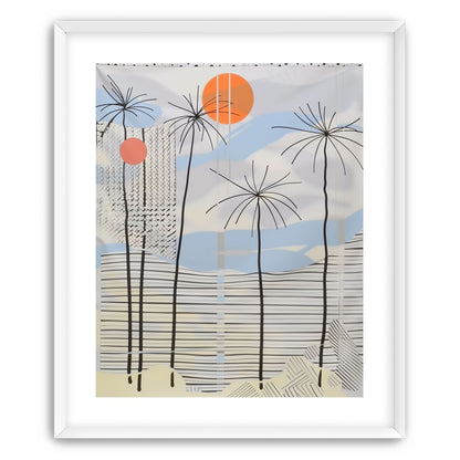 Two suns over striped hills
