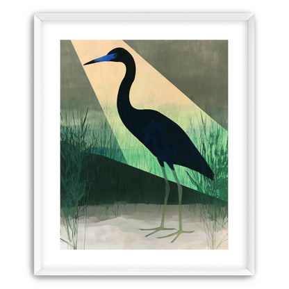 Blue beak in green light