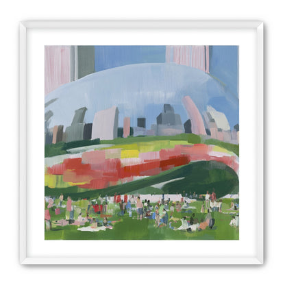 Picnic under the mirrored dome