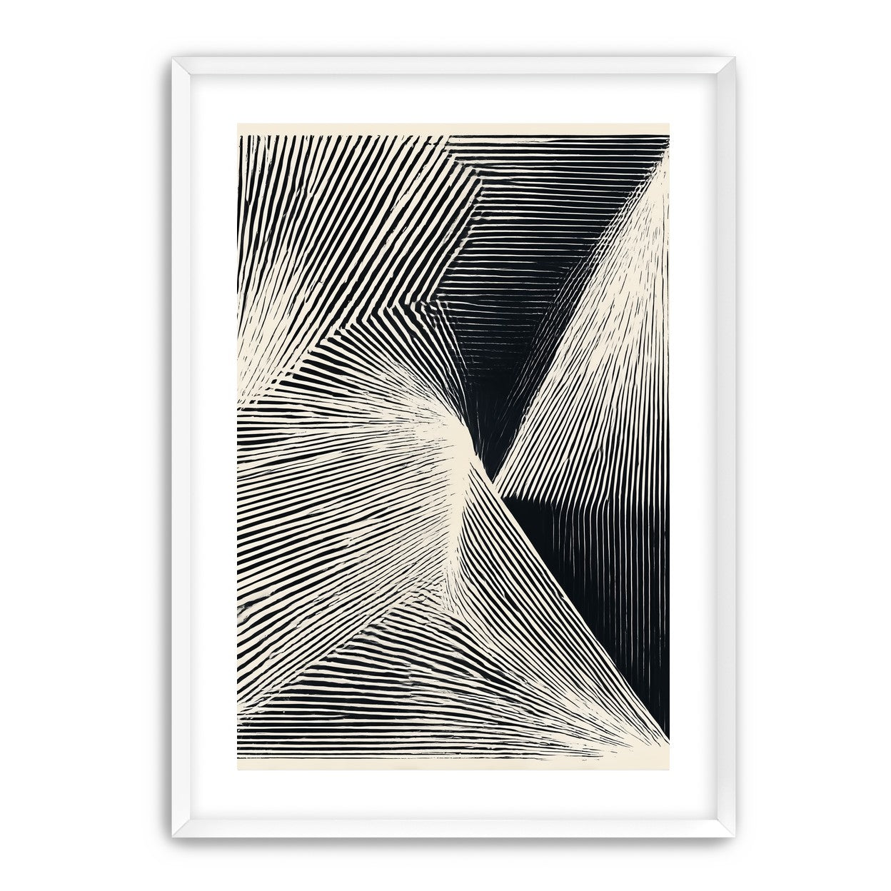 Where the lines break inward