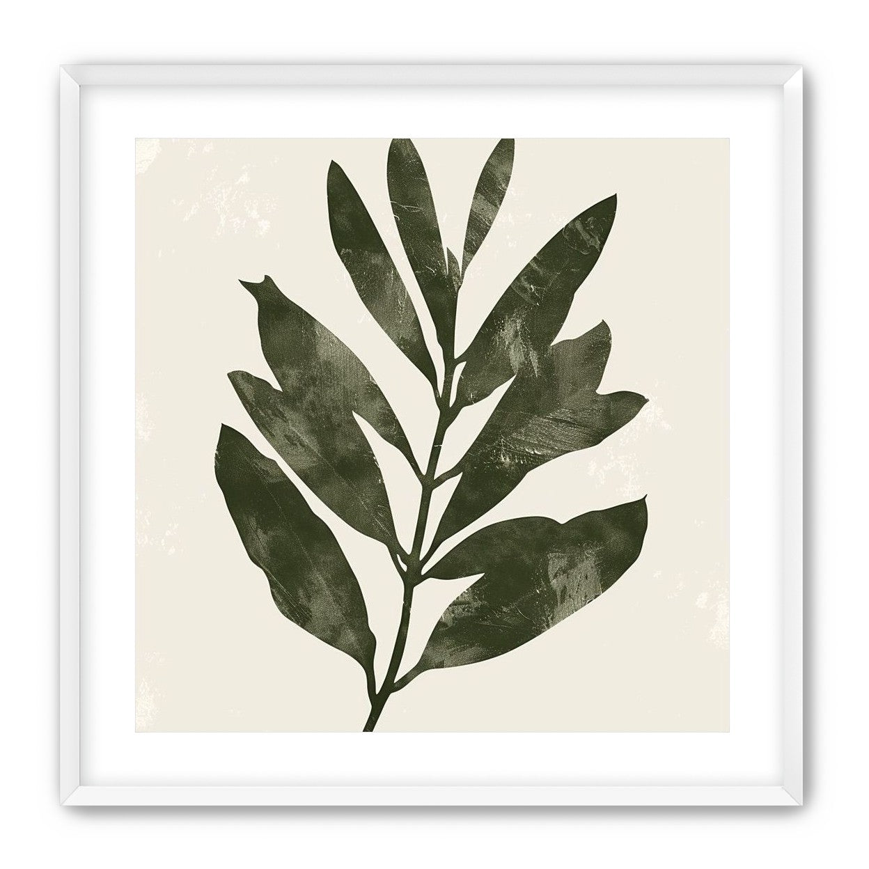 Still branch on pale paper