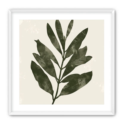 Still branch on pale paper