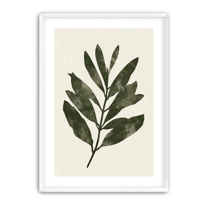 Still branch on pale paper