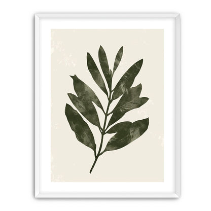Still branch on pale paper