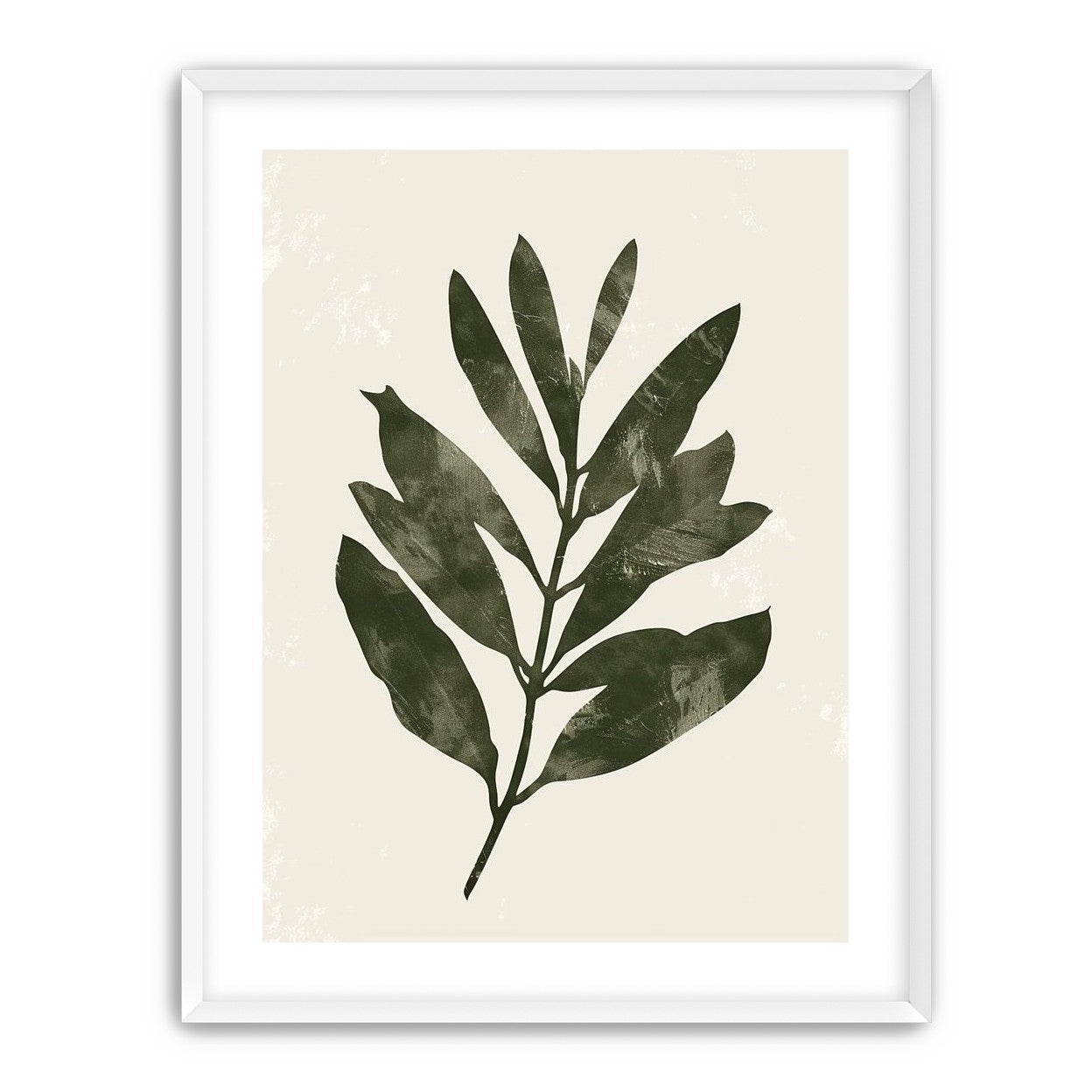 Still branch on pale paper