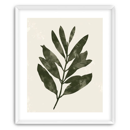 Still branch on pale paper