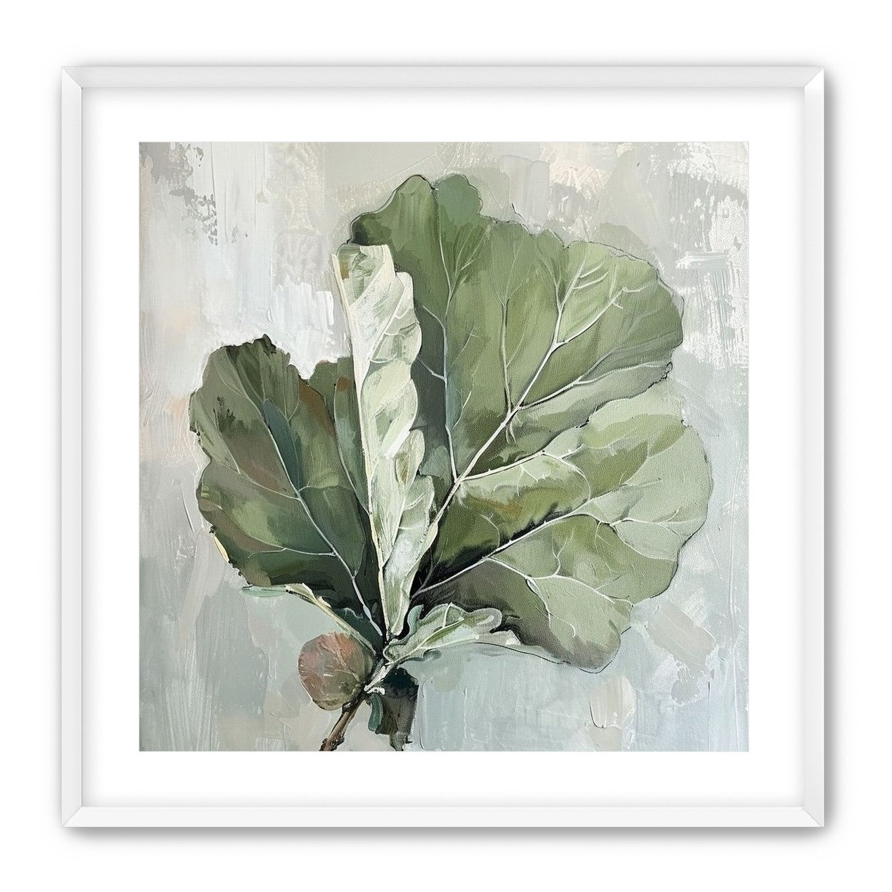 Green leaves in pale wash