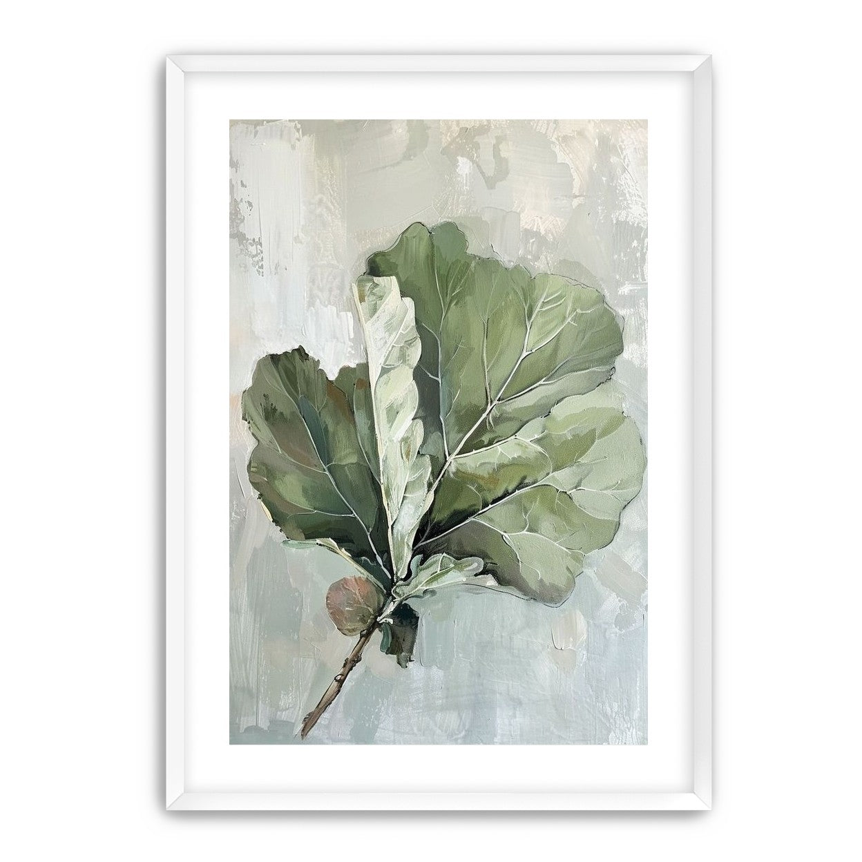 Green leaves in pale wash