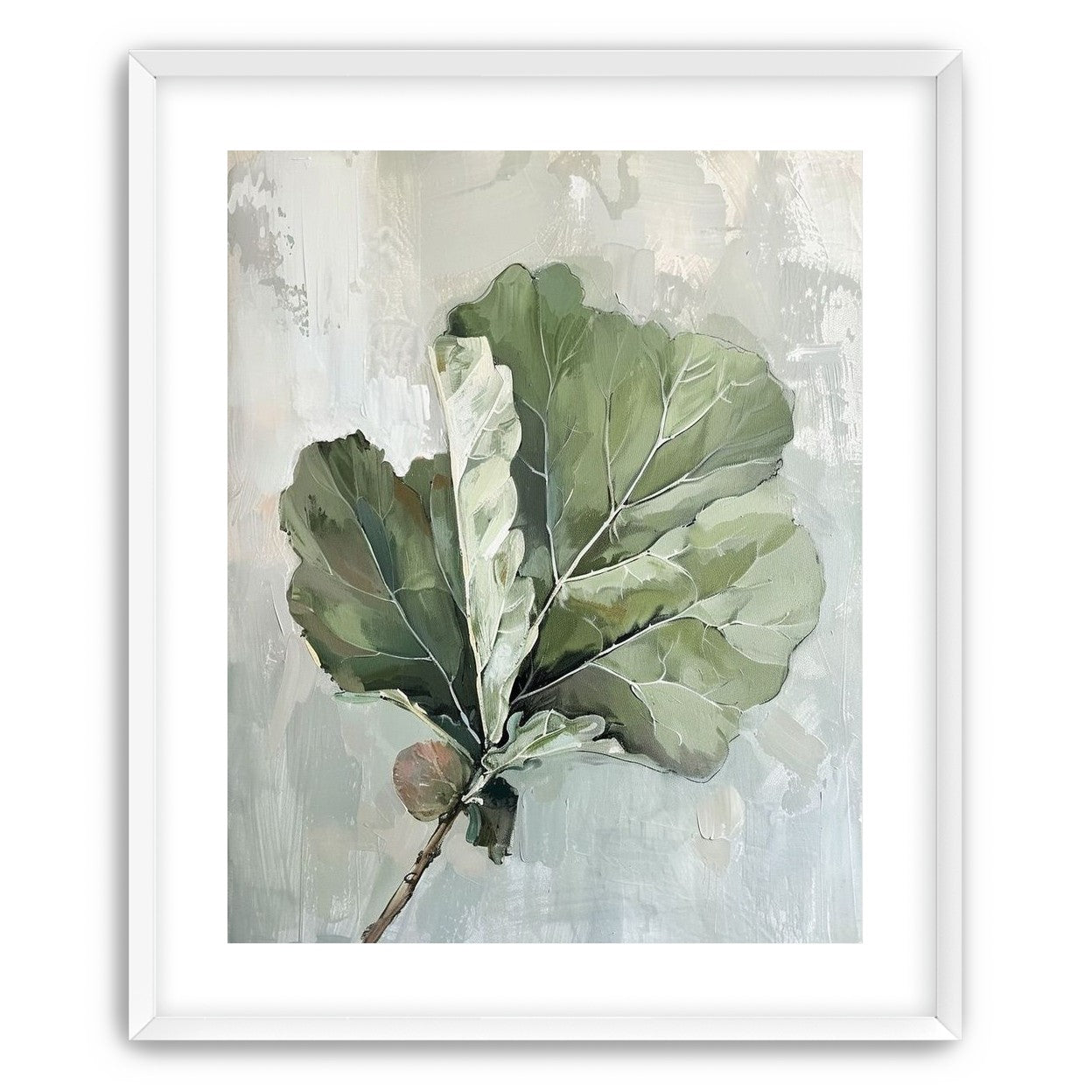 Green leaves in pale wash