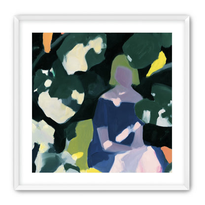 Figure in garden shadows