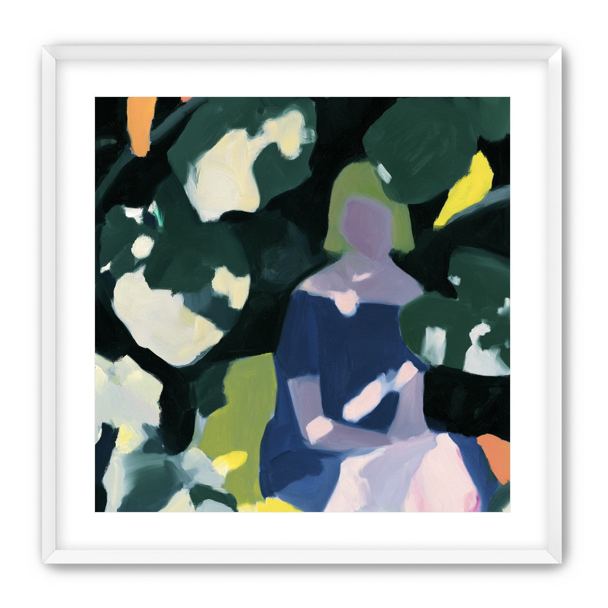 Figure in garden shadows