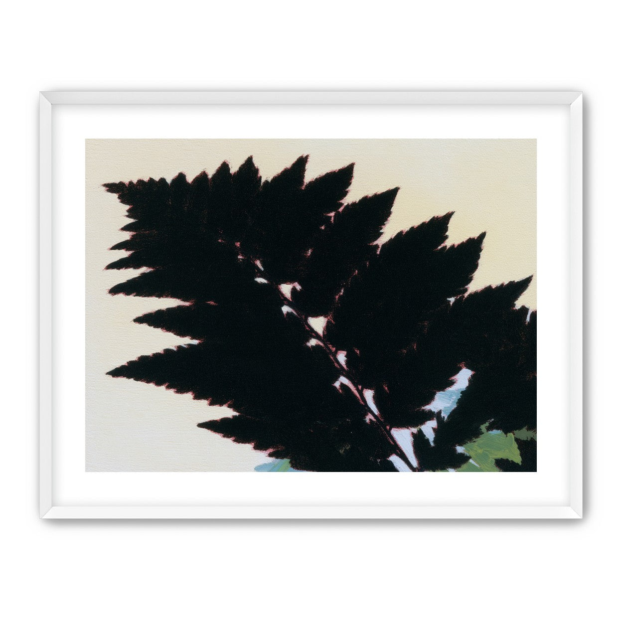 Black leaves on pale ground
