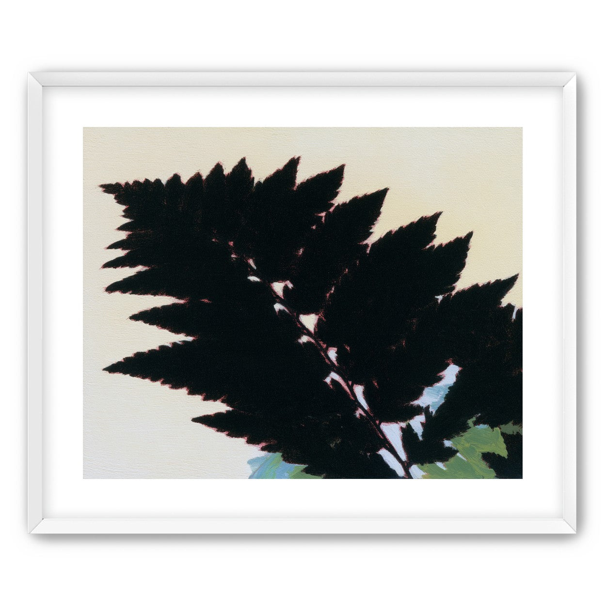 Black leaves on pale ground