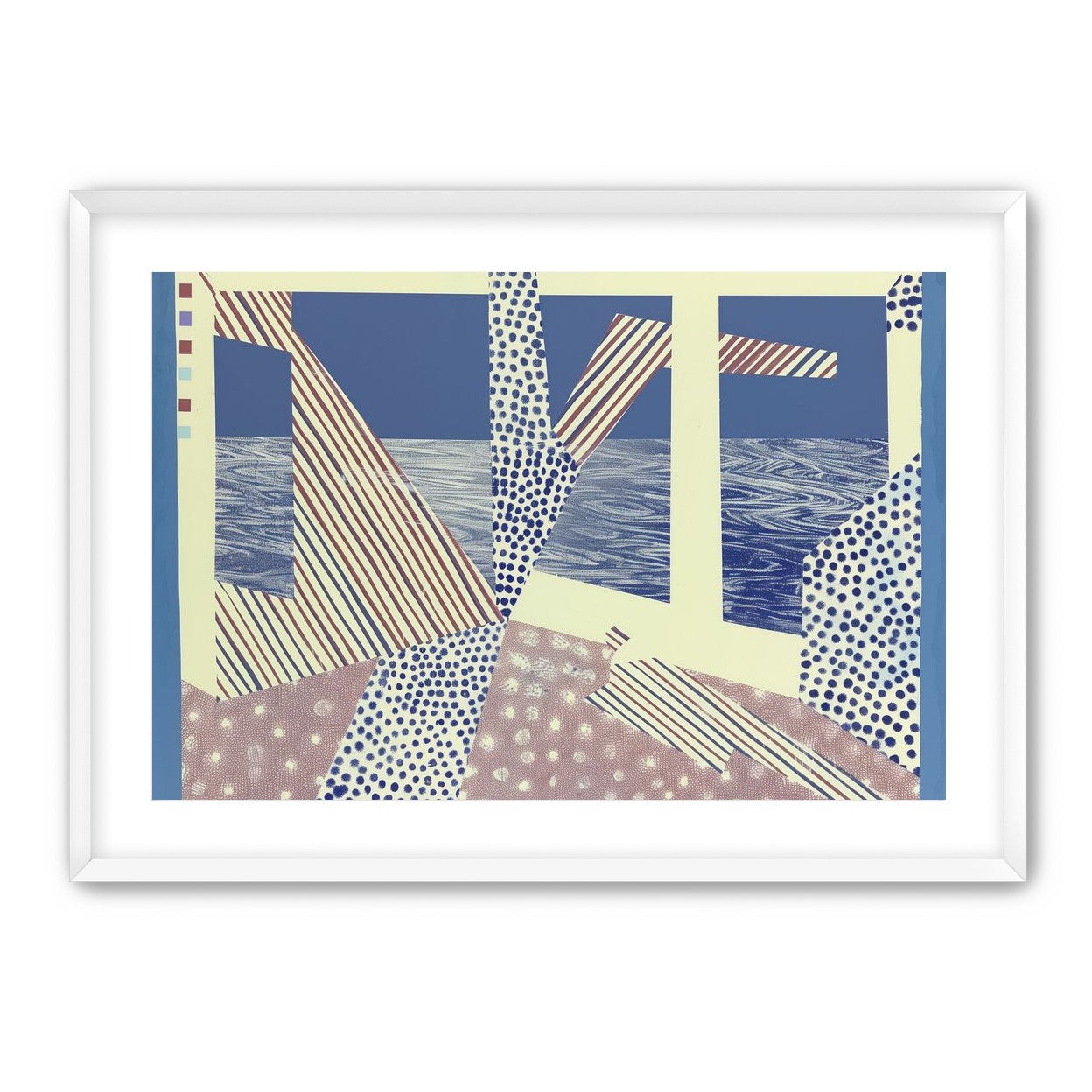 Stripes cut through dots