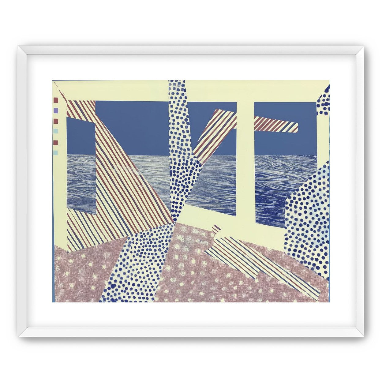 Stripes cut through dots