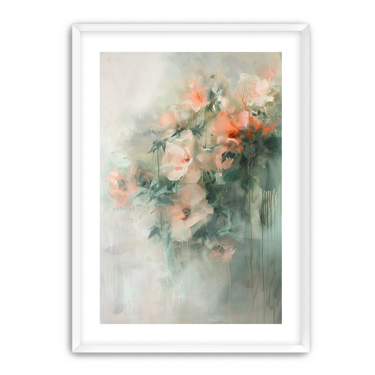 Pale flowers within the mist