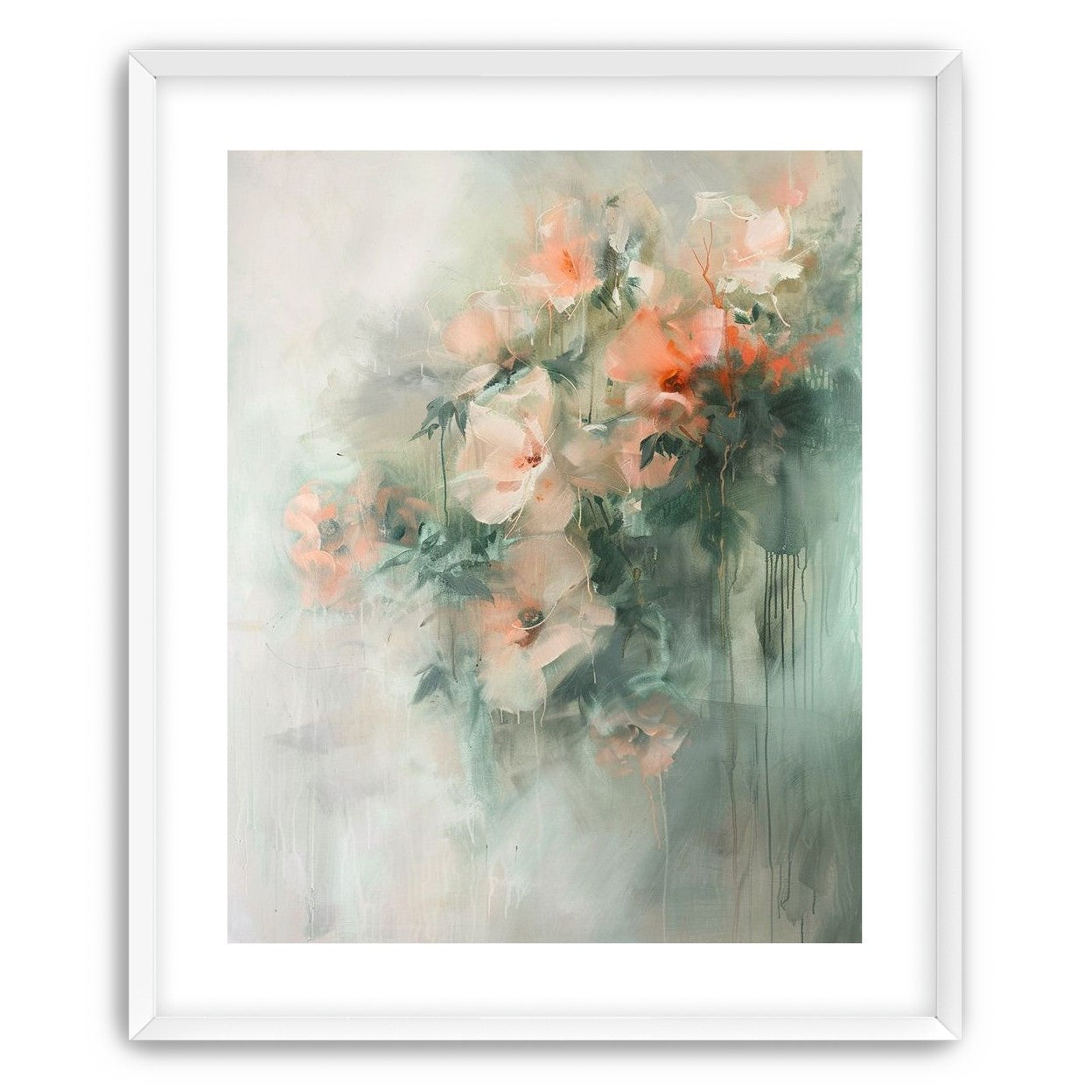 Pale flowers within the mist