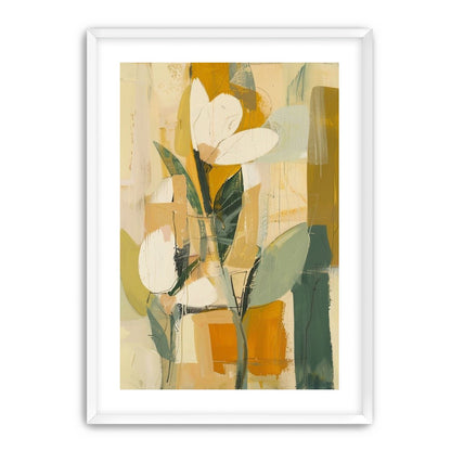 White forms within ochre blocks