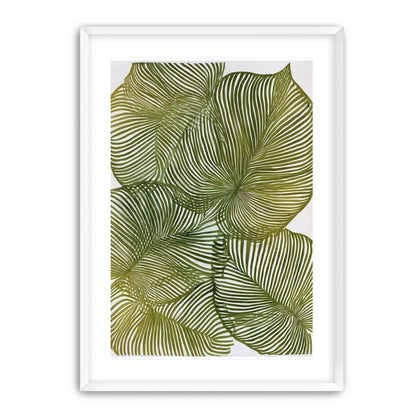 Palm leaves pressed together