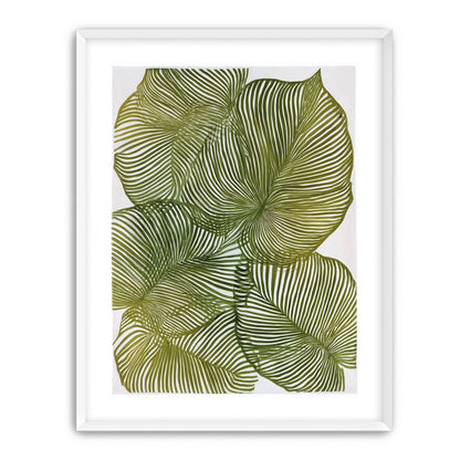 Palm leaves pressed together