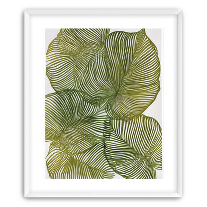 Palm leaves pressed together