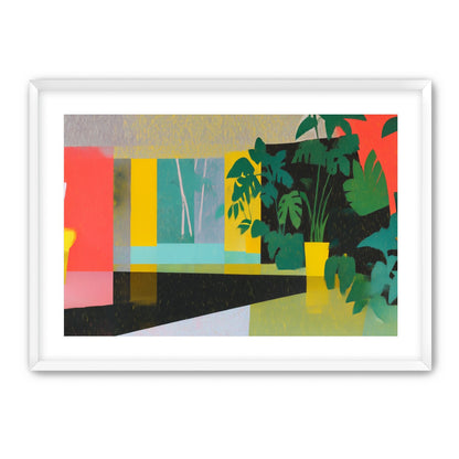 Green leaves in red light