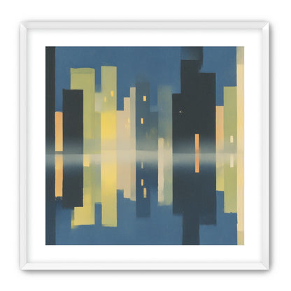 Night towers in still water