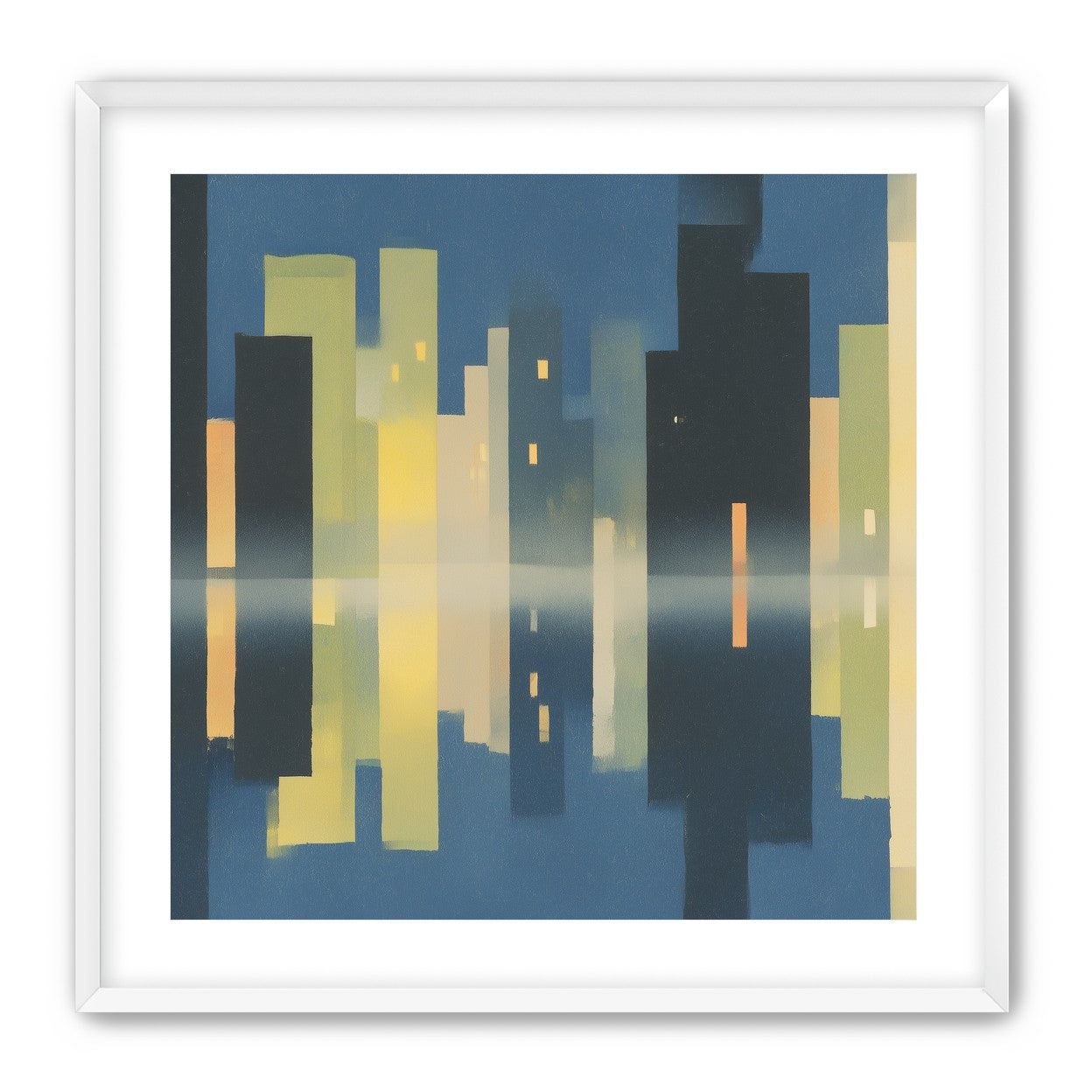 Night towers in still water