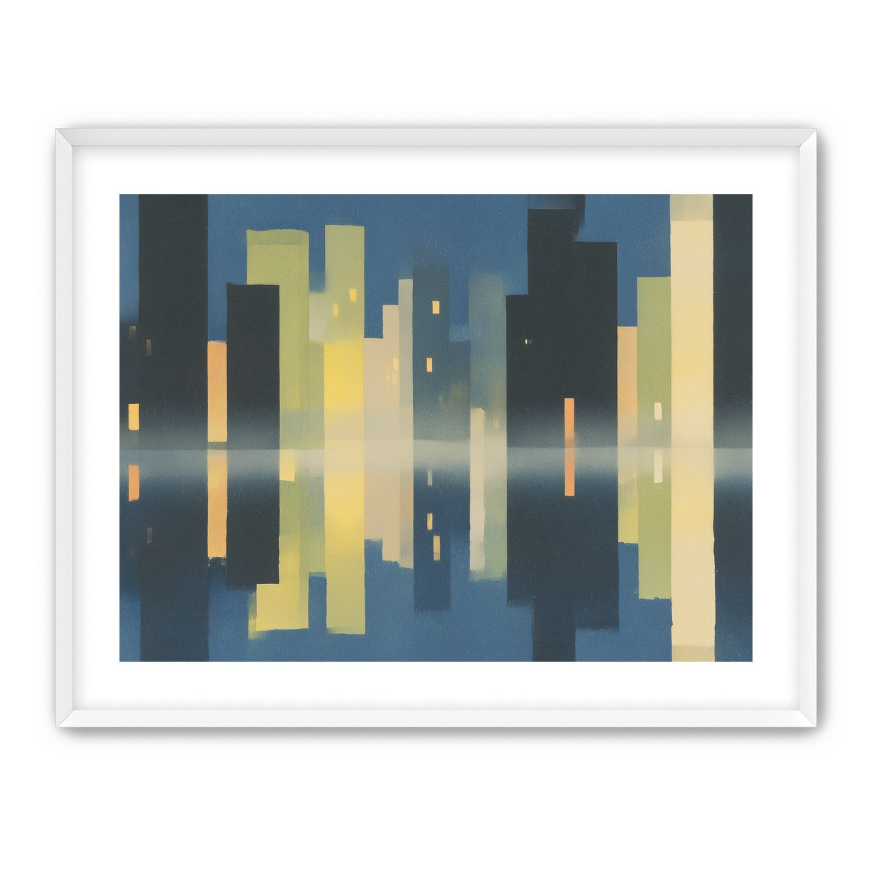 Night towers in still water