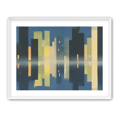 Night towers in still water
