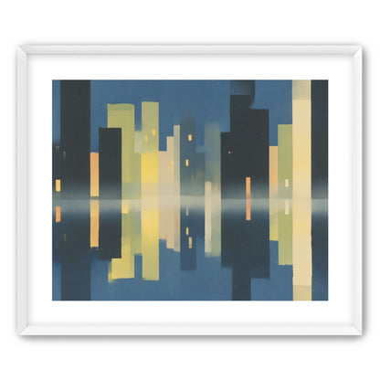 Night towers in still water