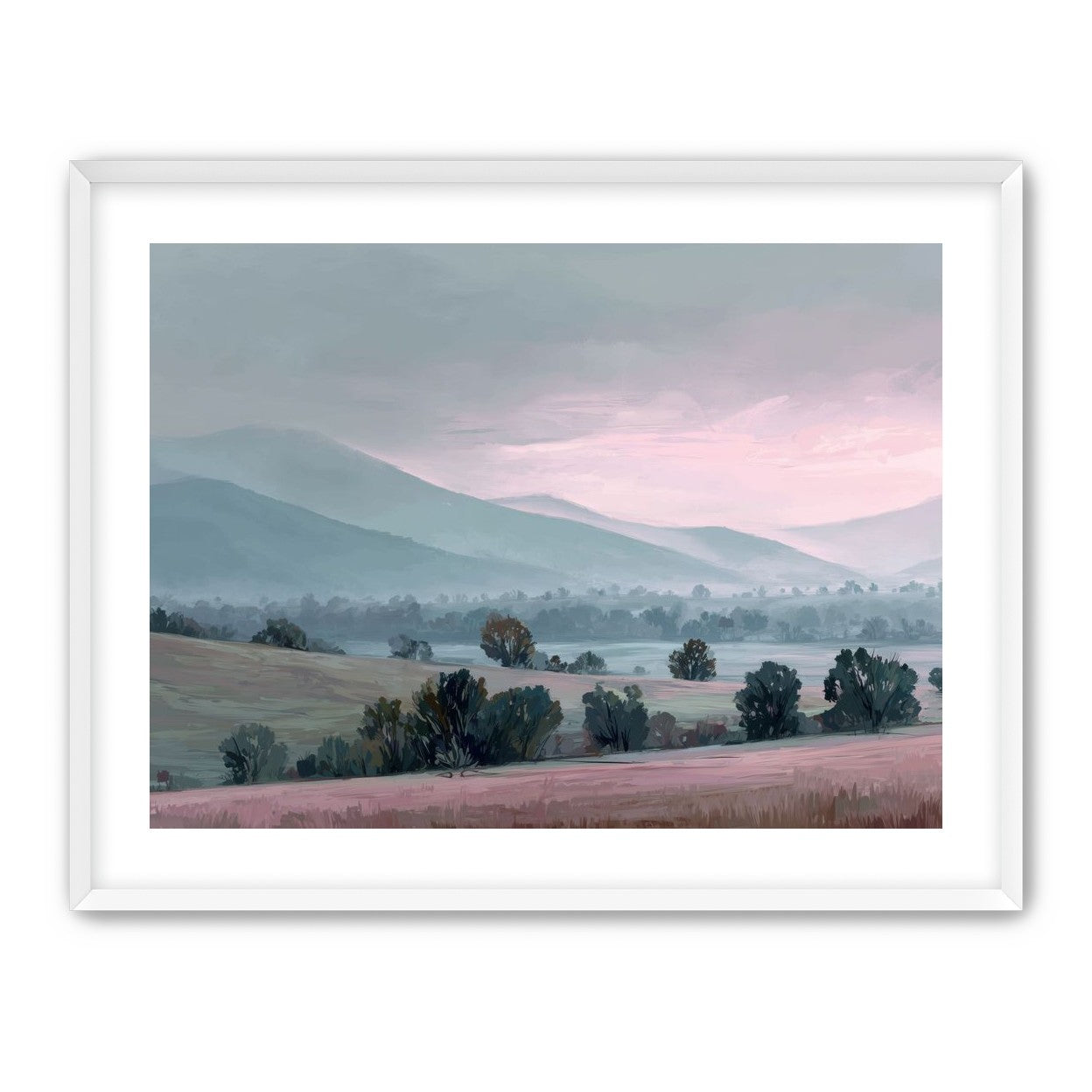 Low Hills Fading into Mist