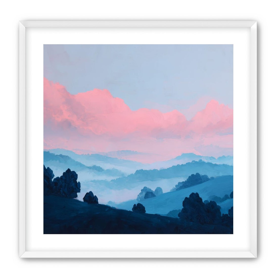 Pink Cloud Band Over Blue Ridges