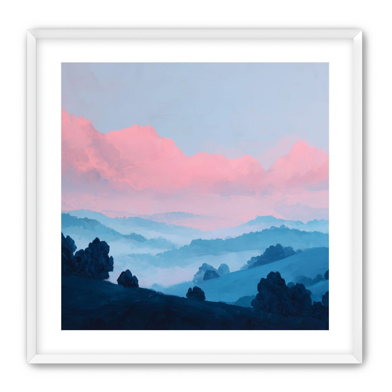 Pink Cloud Band Over Blue Ridges