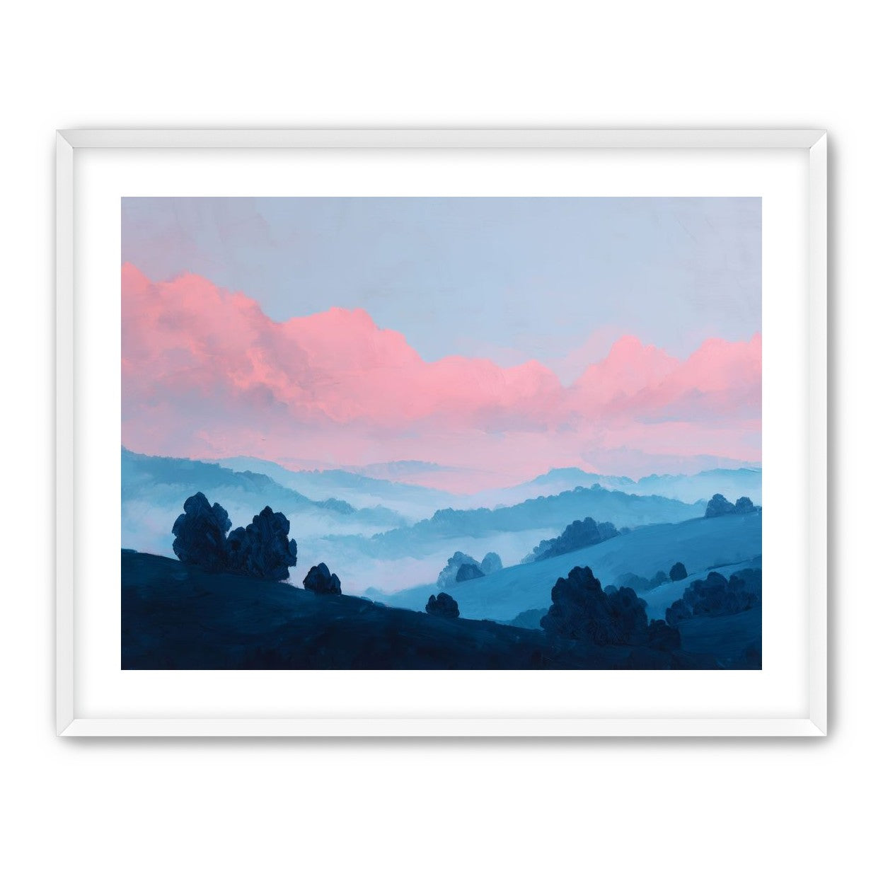 Pink Cloud Band Over Blue Ridges