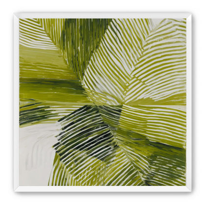 Green bands crossing white ground