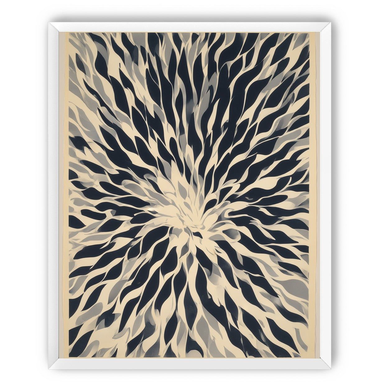 Dark forms around a white center