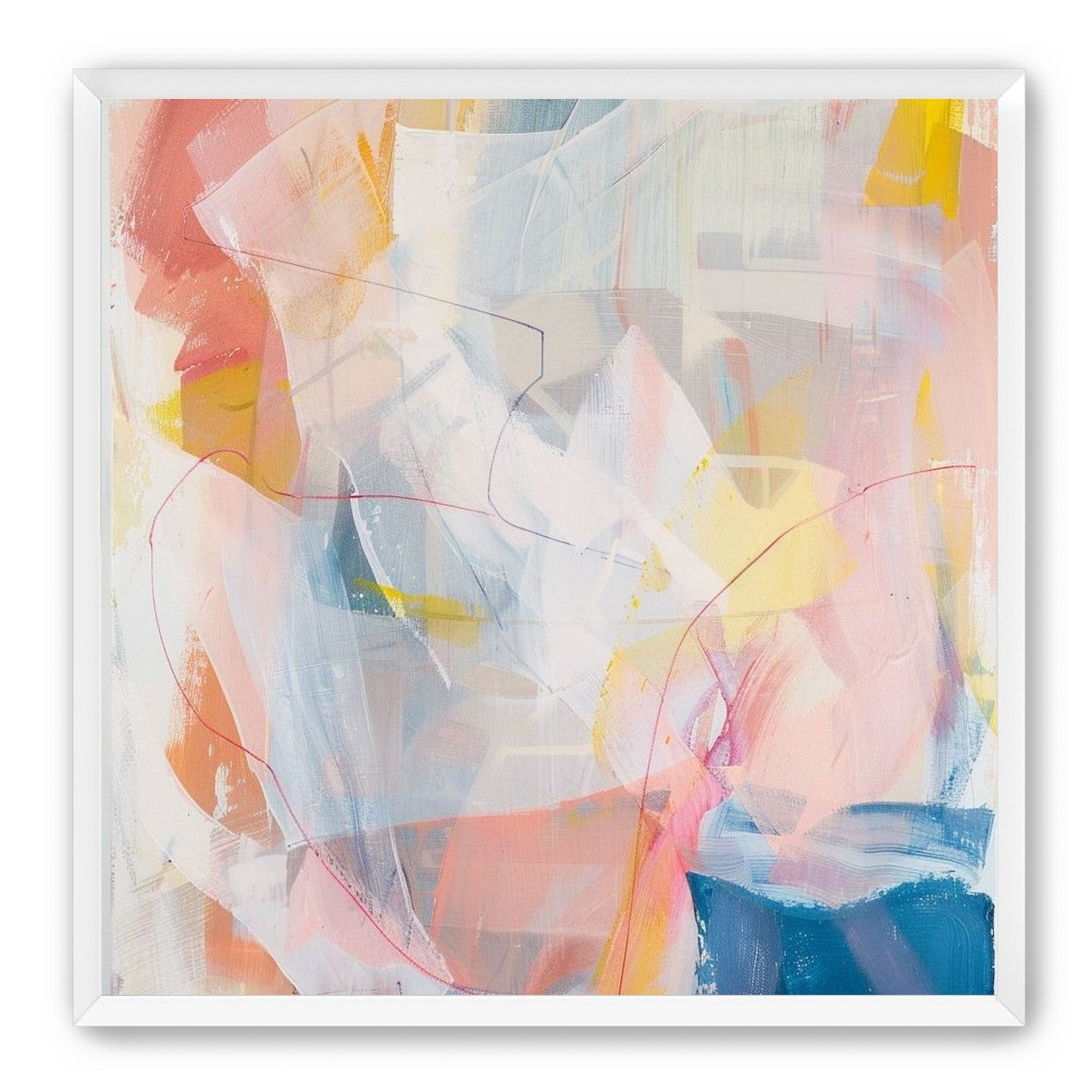 Non-Representational: Pale layers with a red loop