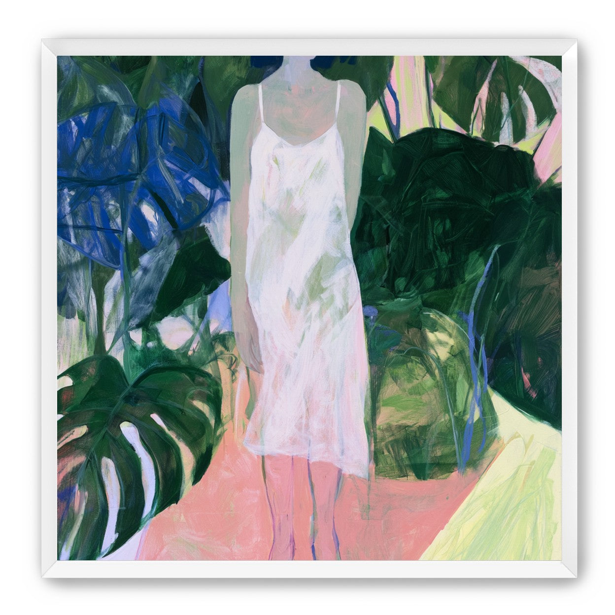 White slip in green shade