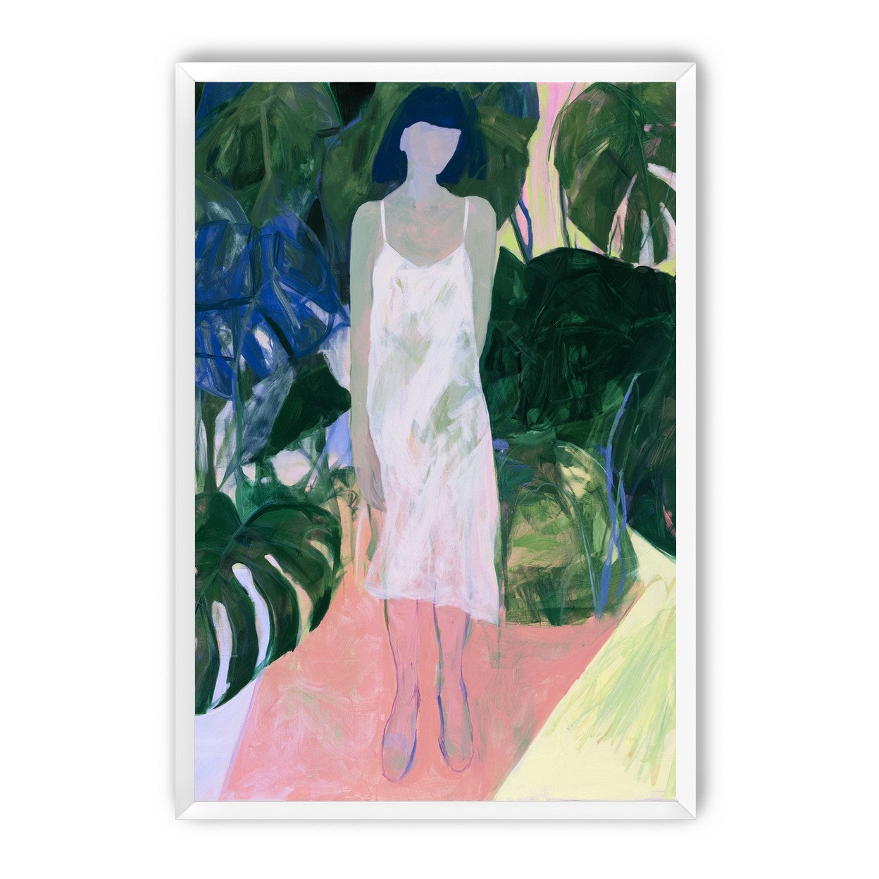 White slip in green shade