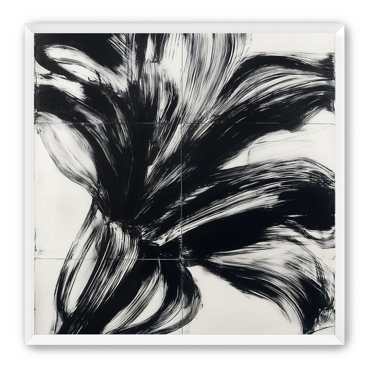 Black surge on white grid