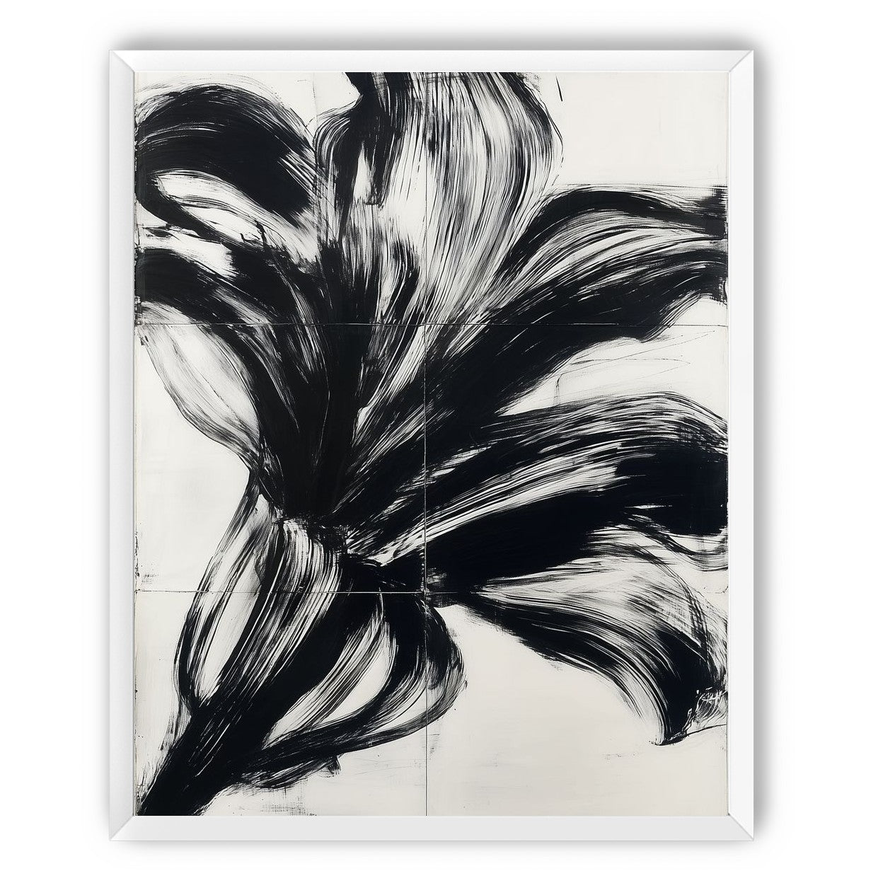 Black surge on white grid