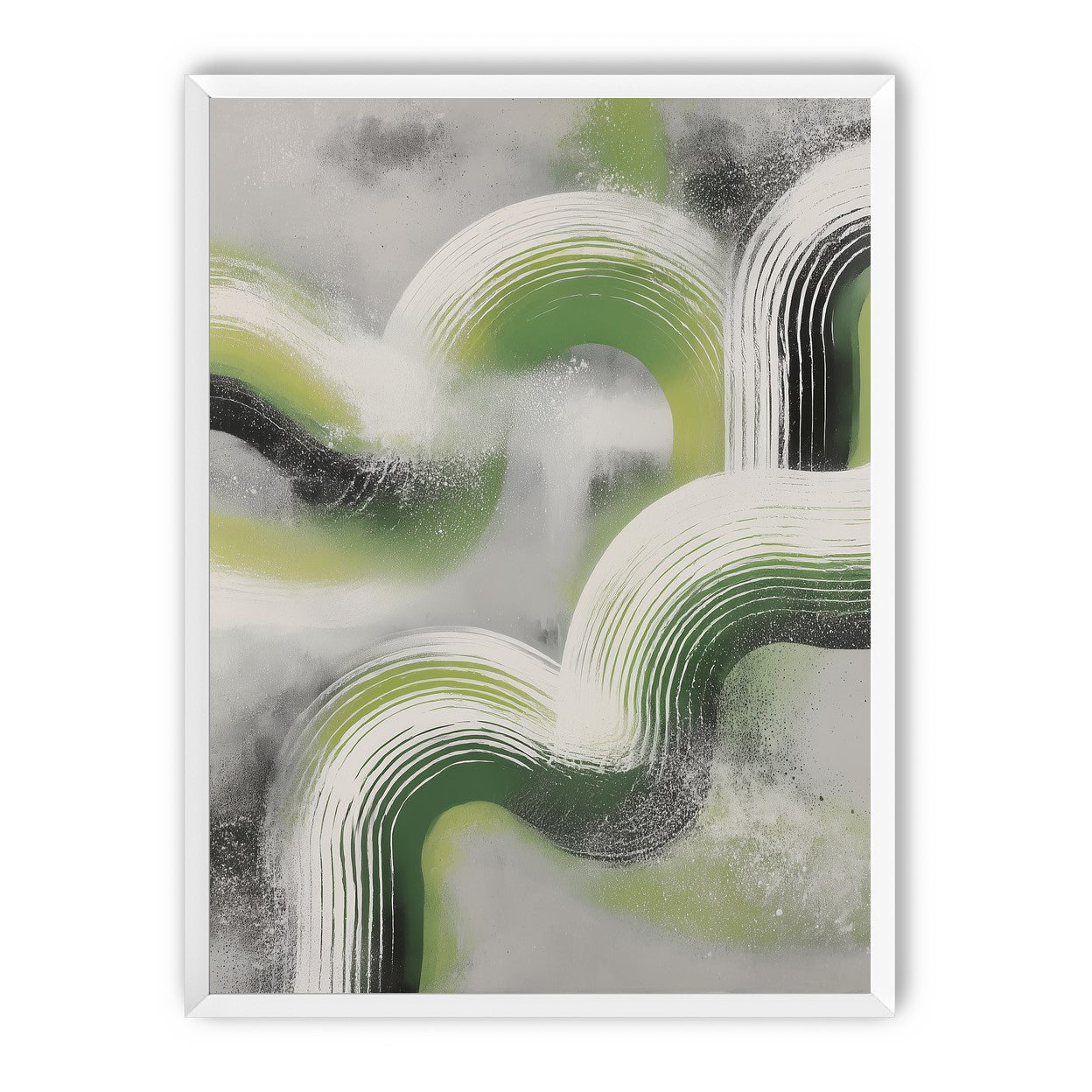 White arcs in green haze